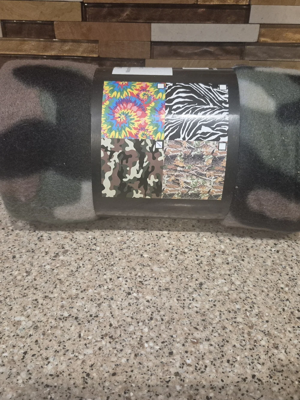 Camo Fleece Throw Blanket - Brown/Green/Black 50x60